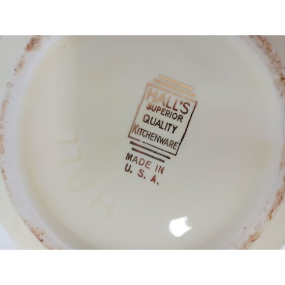 Vintage Hall Pottery Poppy Tea Pot With Silver Trim Mid Century Modern Retro - Picture 9 of 9